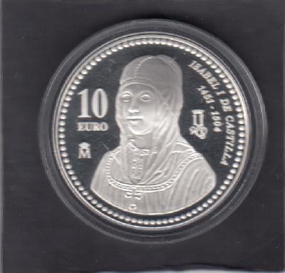 Beschrijving: 10 Euro 500 TH.ANN.DEATH ISABEL I